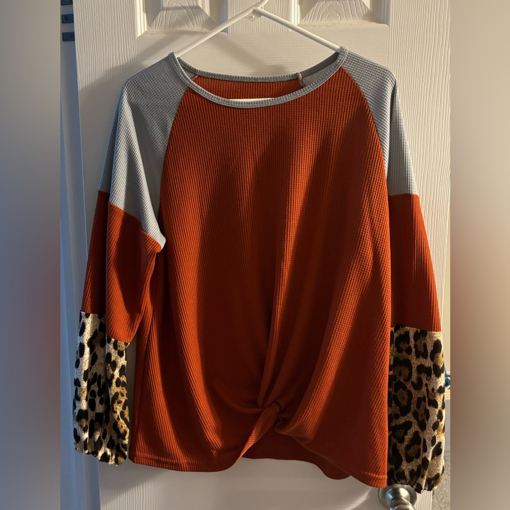 💥❤️❤️Boutique Waffle style Cheetah print LS XL❤️❤️💥